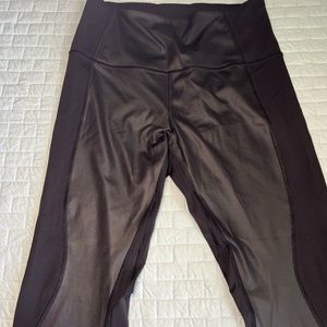 Lululemon leggings, faux leather front